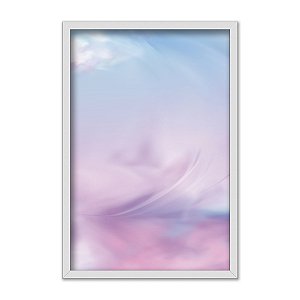 Quadro Decorativo Abstrato Nuvens Degradê Entre Rosa Branco Azul