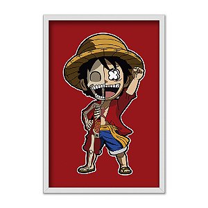 Quadro Decorativo Anime One Piece Luff Metade Esqueleto Pirata