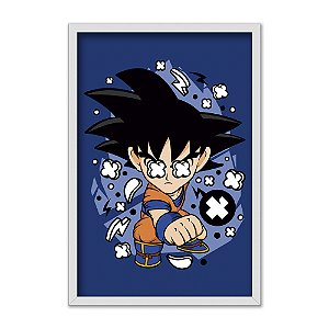 Quadro Decorativo Chibi Goku Dragon Ball Fundo Azul