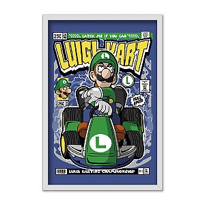 Quadro Decorativo Jogo Mario Kart Personagem Luigi Chibi