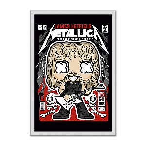 Quadro Decorativo Banda Metallica Vocalista James Rock Chibi