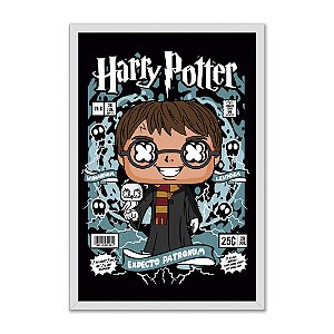 Quadro Decorativo Filme Harry Potter Fundo Azul Preto
