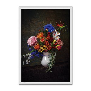 Quadro Decorativo Efeito Pintura Floral Vaso Flor