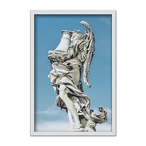 Quadro Decorativo Anjo Estátua Grega Contraste Céu