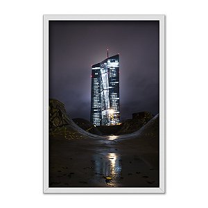 Quadro Decorativo Prédio Iluminado A Noite