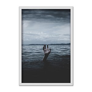 Quadro Decorativo Mar Escuro Mão Sombrio