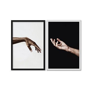 Kit Dois Quadros Decorativos Contraste Entre Mãos
