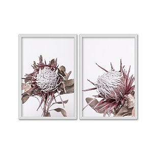 Kit Dois Quadros Decorativos Diferentes Ângulos De Uma Mesma Flor Branca