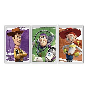 Kit 3 Quadros Decorativos Toy Story Personagens Infantil