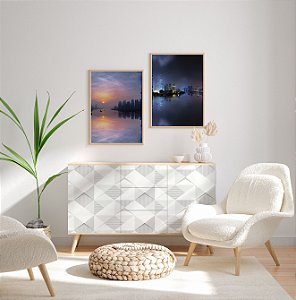 Papel de parede Autoadesivo Quarto Formas Geométricas Quadrados Tons De Cinza