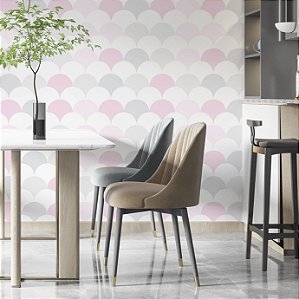 Papel de parede Autoadesivo Menina Escamas Tons Rosados
