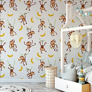 Papel de parede Autoadesivo Quarto Infantil Macaquinho