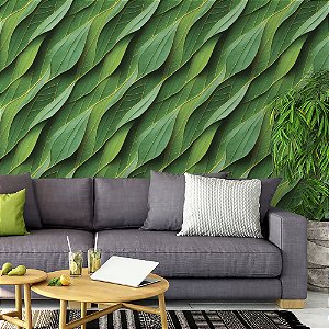 Papel de parede Autoadesivo Folhagem Realista Sala Varanda