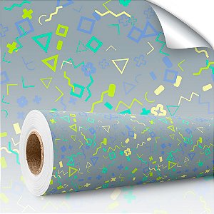 Papel de parede Autoadesivo Infantil Formas Geométricas Aleatórias Verdes