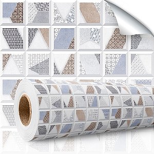 Papel de parede Autoadesivo Quarto Ladrilhos Mult Color