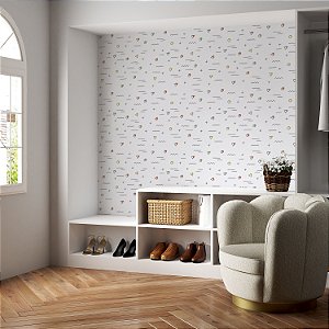 Papel de parede Autoadesivo Infantil Menina Formas Geométricas Aleatorias