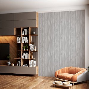 Papel de parede Autoadesivo Quarto Madeira Acinzentado Ripas