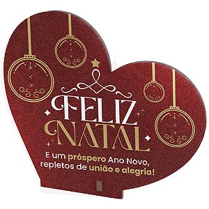 Lembrancinha Coração Feliz Natal e Ano Novo Vermelho