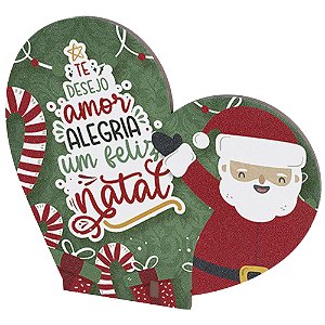 Lembrancinha Coração Natal Papai Noel Verde