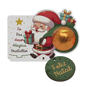 Lembrancinha Porta Bombom Papai Noel - Fé paz e amor