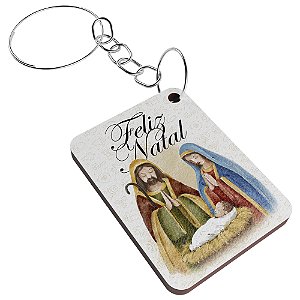 Lembrancinha Chaveiro Feliz Natal Jesus Branco