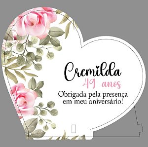 Kit Personalizado 30 Unidades - Lembrancinha Formato Coração Obrigado pela presença em mdf