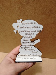 Lembrancinha em mdf - Oração Santo Anjo