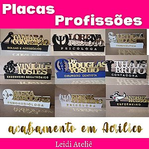 Placa de Profissão Mdf+ Acrilico