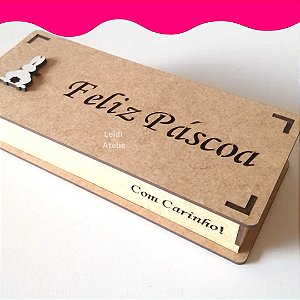 Caixa em Mdf cru -Bis Feliz Páscoa