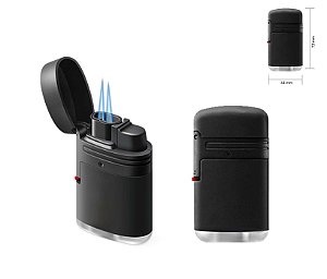 ACENDEDOR ZENGAZ ZL-2 DOUBLE JET EMB PRETO