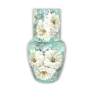 Moringa Francesa Jarra Água com Copo de Porcelana 1,250 ml AZALEIAS BRANCA/TIFFANY