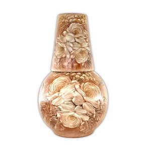 Moringa Bola Grande Jarra Água Fresca com Copo 1,500 Litros Porcelana ROSA BRANCA/CHOCOLATE