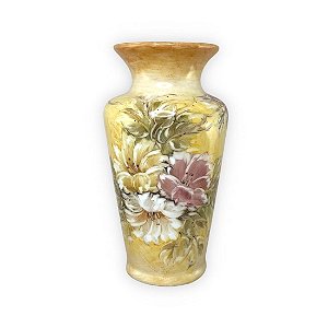 Vaso de Porcelana para Flores Jarro de Louça Grande Flamingo 19 cm Pintado à Mão FLORAL AZALEIAS BRANCA AMARELA ROSA