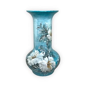 Vaso de Porcelana para Flores Jarro de Louça Grande Boho 19 cm Pintado à Mão FLORAL AZALEIA BRANCA