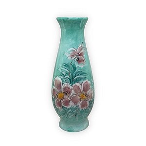 Vaso de Porcelana para Flores Jarro de Louça Médio Solitário 17 cm Pintado à Mão Pintado à Mão AZALEIAS SILVESTRE ROSA