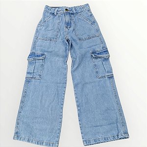 Calça jeans widlegg cargo