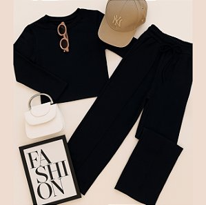 Conjunto Agata ( blusa manga longa e calça )