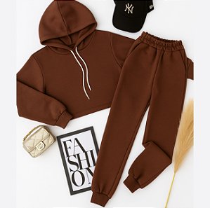 Conjunto de moletom style com capuz