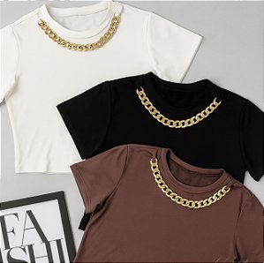 Blusinha com corrente removível