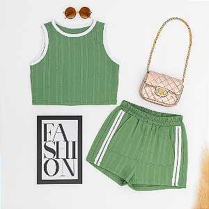 Conjunto short saia e regata juvenil
