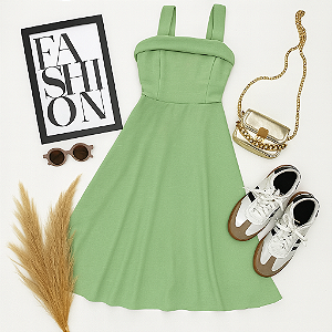 Vestido mid com bolso