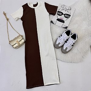 Vestido basiquinho mid bicolor