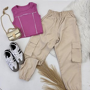 Calça jogger juvenil feminina
