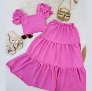 Conjunto saia longa e blusinha