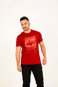 Camiseta masculina Paisagem/Cavalo