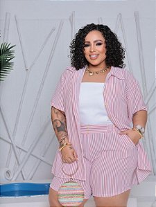 Conjunto listrado 2 peças.