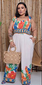 Macacão promoção com azul.