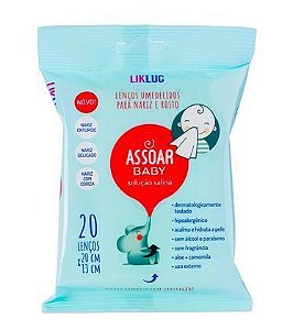 Assoar Baby LikLuc - Lenços Umedecidos com Solução Salina para Nariz e Rosto