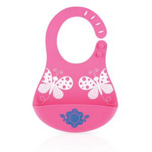 Babador em Silicone Nuby Rosa