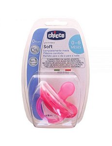 Chupeta Chicco Soft Silicone Rosa 0 a 6 meses